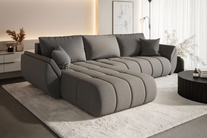 Ecksofa modernes Sofa mit Schlaffunktion und Bettkasten im Stoff WIND TOKYO PREMIUM