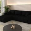 Modernes Ecksofa mit Schlaffunktion und Bettkasten Sofa L-form im Stoff WIND MILO PREMIUM