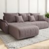 Sofa modernes Ecksofa mit Schlaffunktion und Bettkasten im Veloursstoff Monolith TOKYO