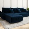Sofa modernes Ecksofa mit Schlaffunktion und Bettkasten im Veloursstoff Monolith TOKYO