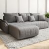 Sofa modernes Ecksofa mit Schlaffunktion und Bettkasten im Veloursstoff Monolith TOKYO