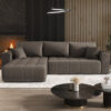 Ecksofa Sofa L-form mit Schlaffunktion und Bettkasten im Veloursstoff Monolith modernes MILO