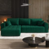 Ecksofa Sofa L-form mit Schlaffunktion und Bettkasten im Veloursstoff Monolith modernes MILO