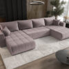 Modernes Ecksofa mit Schlaffunktion und Bettkasten Sofa im Veloursstoff Monolith MILO U