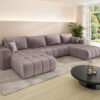 Ecksofa modernes U-Form Sofa mit Schlaffunktion und Bettkasten im Veloursstoff Monolith MILO U PREMIUM