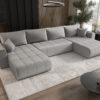 monolith 84 Modernes Ecksofa mit Schlaffunktion und Bettkasten Sofa im Veloursstoff Monolith MILO U