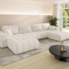 Ecksofa modernes U-Form Sofa mit Schlaffunktion und Bettkasten im Stoff WIND MILO U PREMIUM