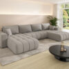 Ecksofa modernes U-Form Sofa mit Schlaffunktion und Bettkasten im Stoff WIND MILO U PREMIUM