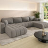 Ecksofa modernes U-Form Sofa mit Schlaffunktion und Bettkasten im Stoff WIND MILO U PREMIUM