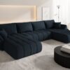 Ecksofa mit Schlaffunktion und Bettkasten modernes U-Form Sofa im Stoff WIND modernes U-Form Sofa TOKYO U PREMIUM