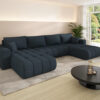 Ecksofa modernes U-Form Sofa mit Schlaffunktion und Bettkasten im Stoff WIND MILO U PREMIUM