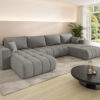 Ecksofa modernes U-Form Sofa mit Schlaffunktion und Bettkasten im Stoff WIND MILO U PREMIUM
