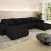 Ecksofa modernes U-Form Sofa mit Schlaffunktion und Bettkasten im Stoff WIND MILO U PREMIUM