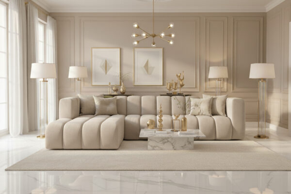 Samt-Ecksofa Grand L 318 cm moderne modulare Designer-Sofa fürs Wohnzimmer